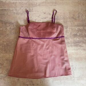 Nicole by Nicole Miller Pink Yellow Gingham Cami Top Size 12